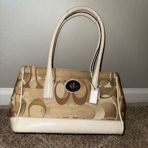 Coach Hampton Cream/Tan Handbag